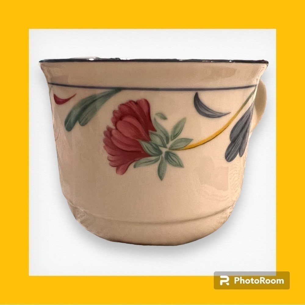 Lenox Chinastone Poppies On Blue Ceramic Mug Set of 9